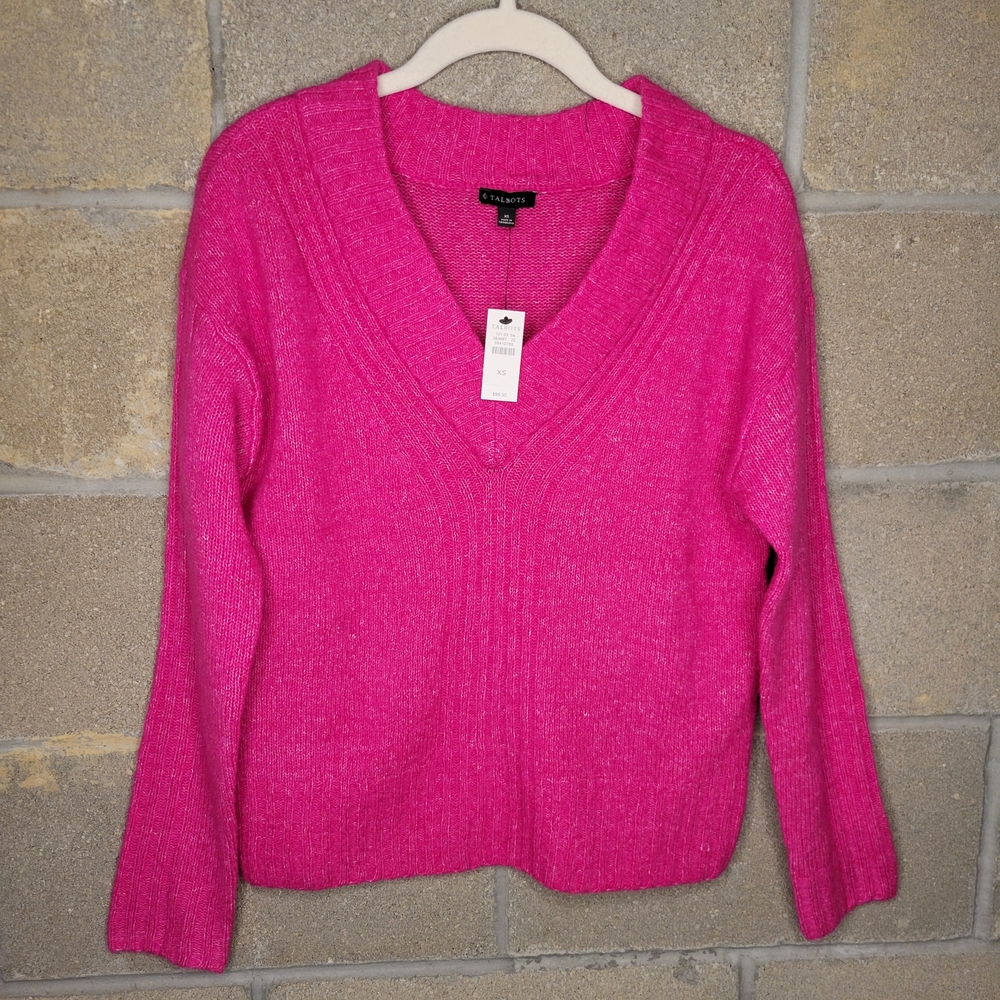 Talbots XS Women's Pink V-Neck Sweater